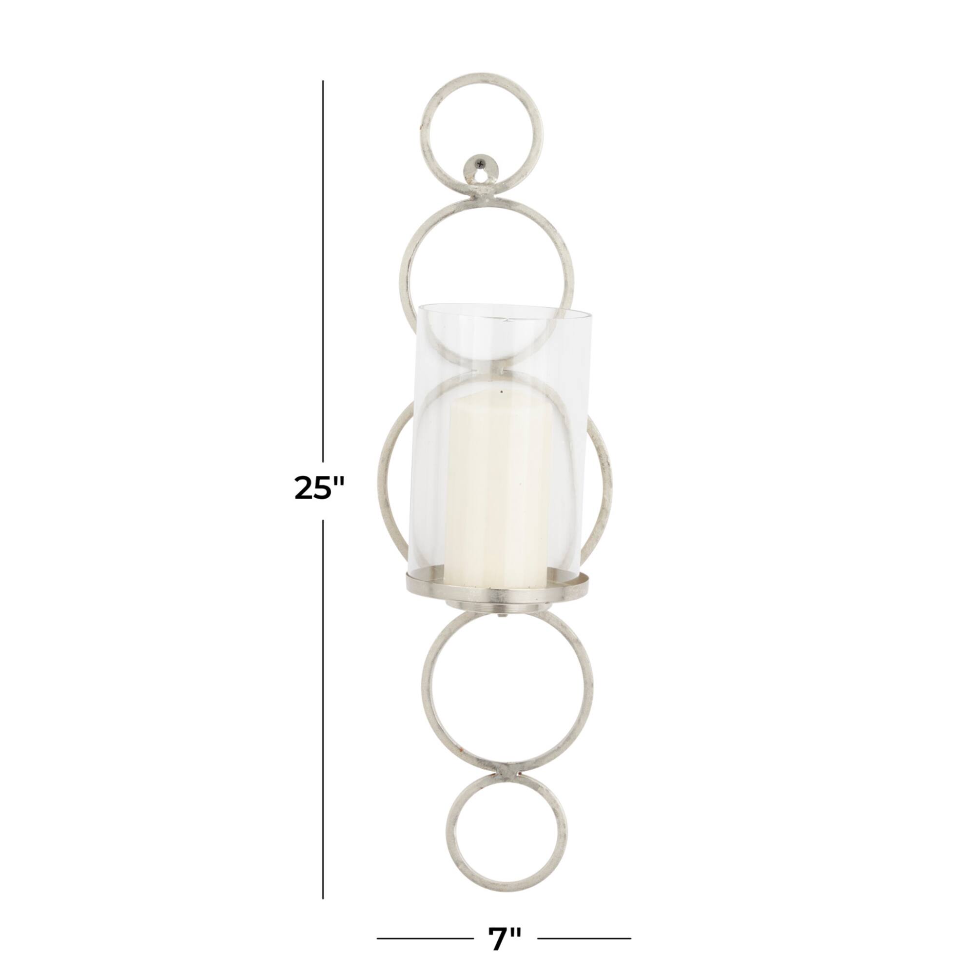 CosmoLiving by Cosmopolitan 25" Silver Modern Wall Sconce